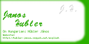 janos hubler business card