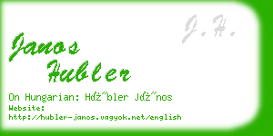 janos hubler business card